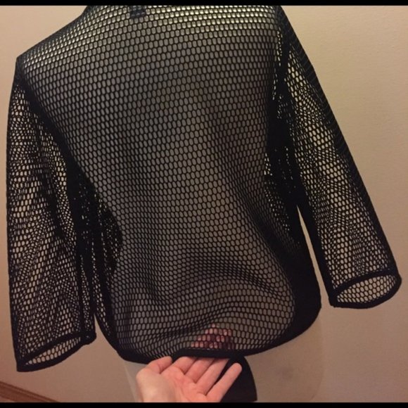 Beautiful Alfani Open-Front Mesh Jacket/Cardigan, Only at Macy's - Picture 3 of 5